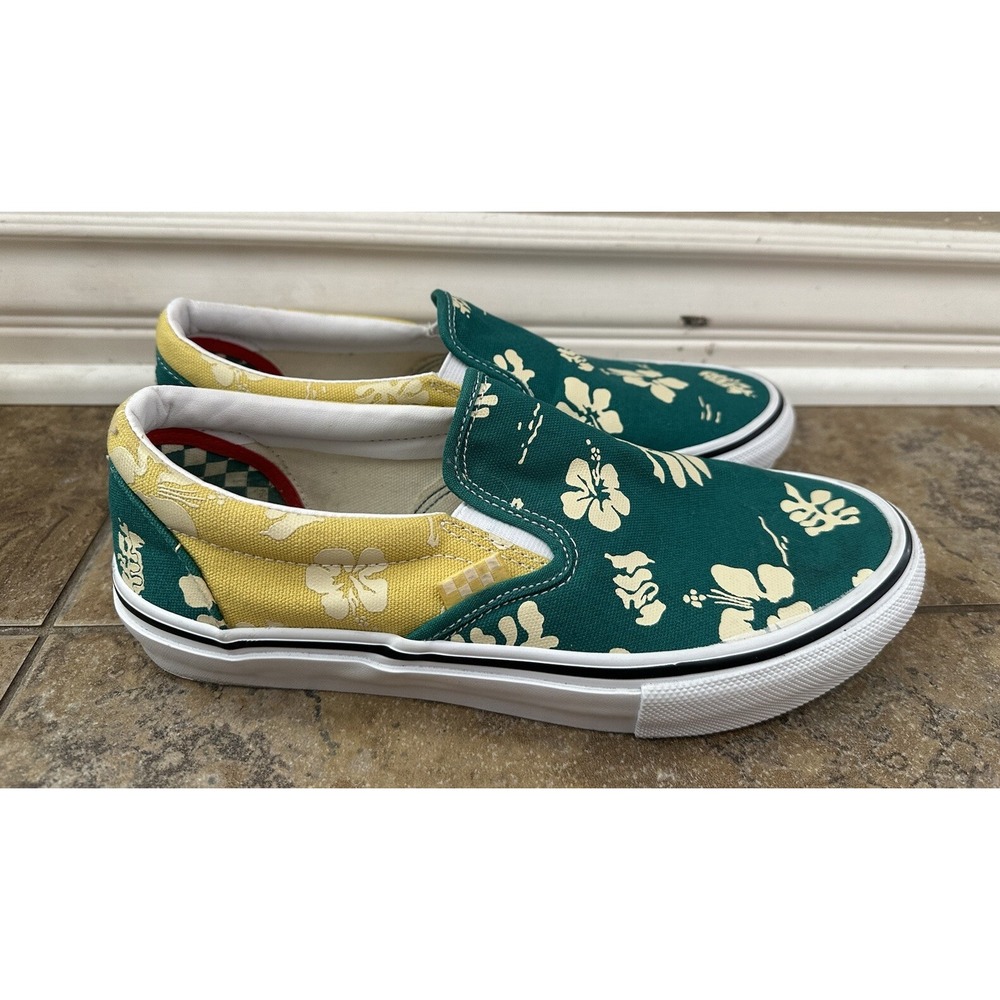 Mens Vans Skateboarding Skate Slip On Shoes Aloha Sneakers Shoes Sz 8 Colorful